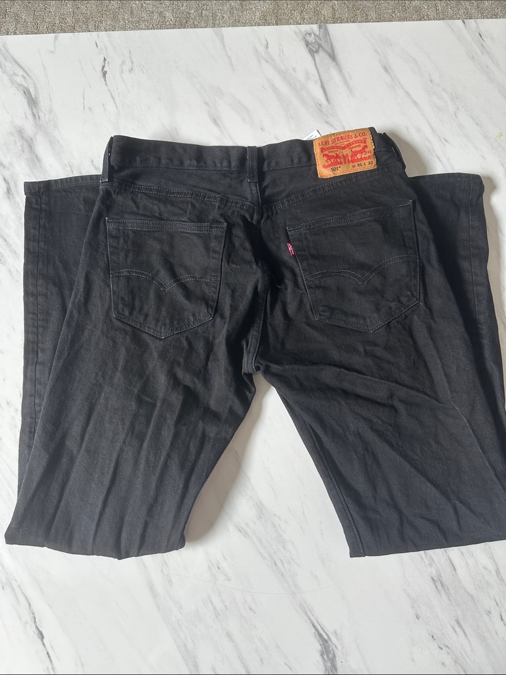 Levi's Men’s Black Straight Jeans with Leather Patch